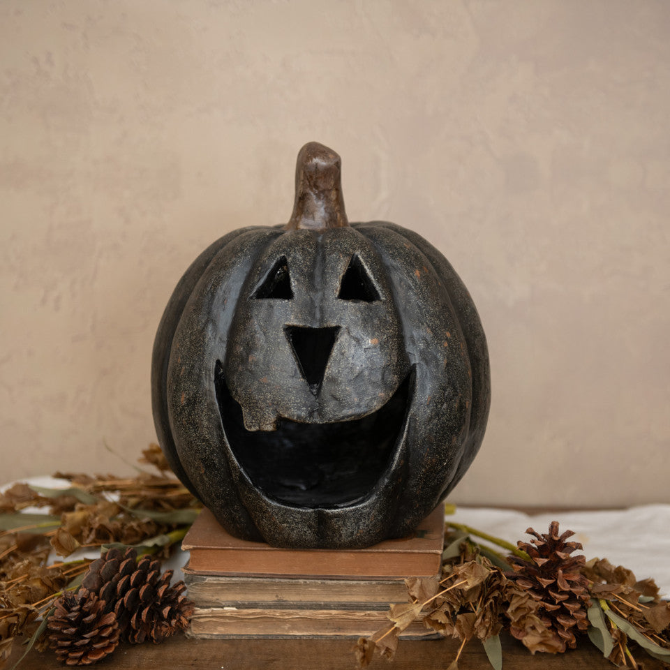 Rustic Black Jack-O-Lantern - 2 Sizes