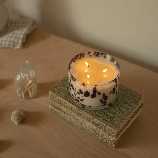 Handmade Tortoise Glass Soy Candle
