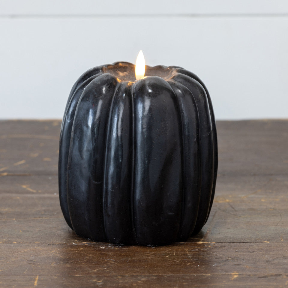 3D Flame Pumpkin Shaped Candle - 2 Sizes