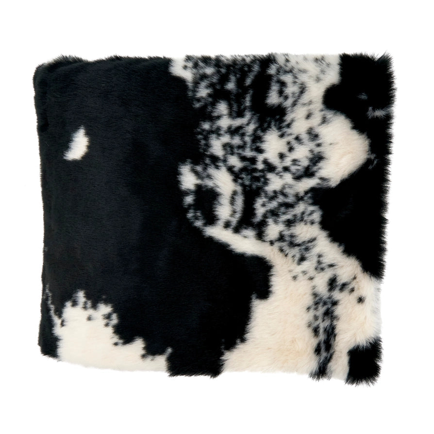 Faux Fur Cow Hide Throw Blanket - 2 Colors