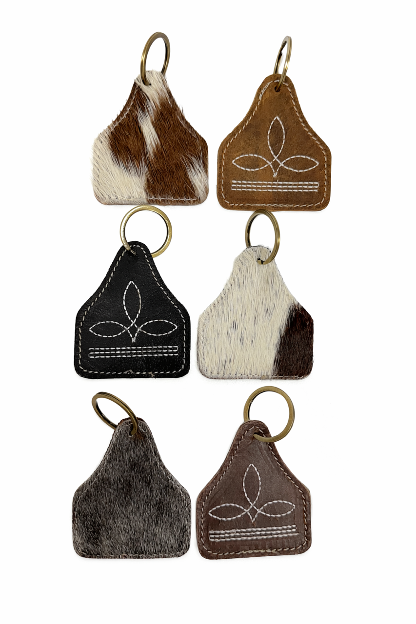 Boot Stitched Cowhide Keychain