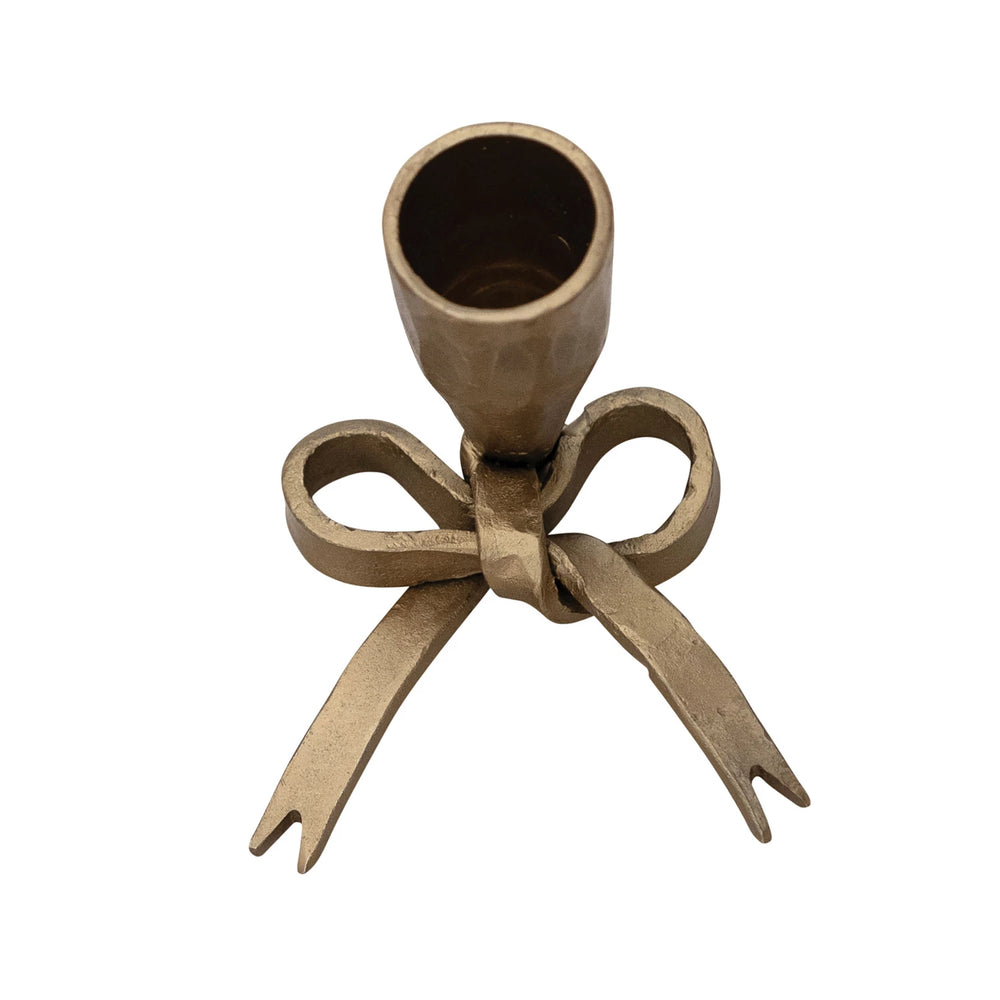 Hand-Forged Bow Candlestick Holder