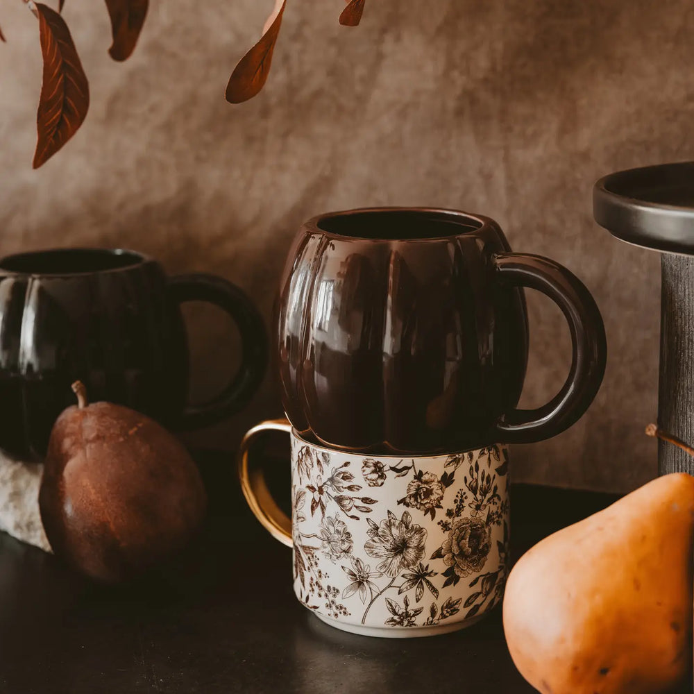 Pumpkin Shaped Ceramic Mug