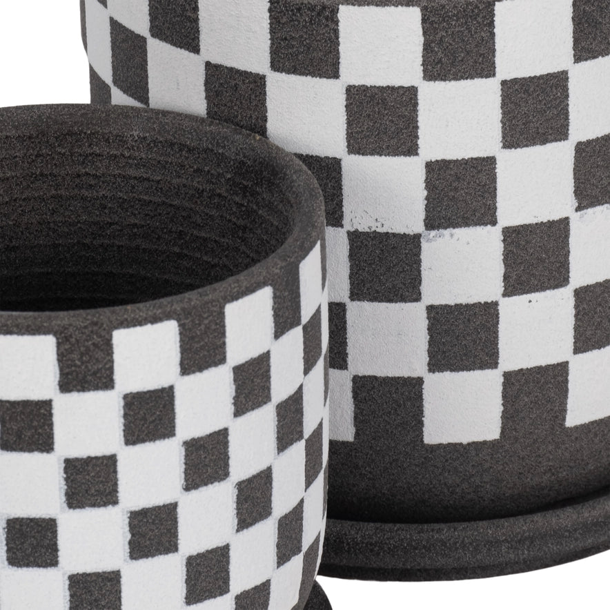 Checkered Saucer Planter - 2 Sizes