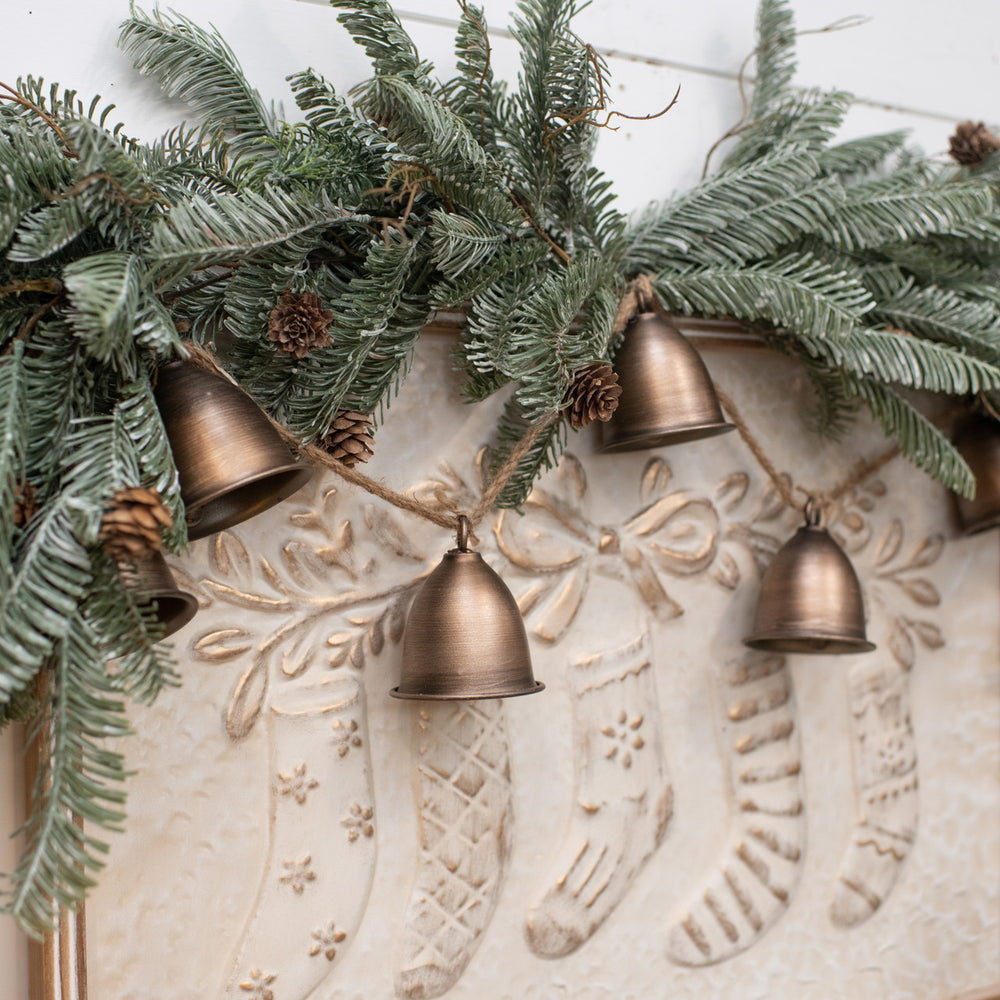 Brushed Metal Bells Garland