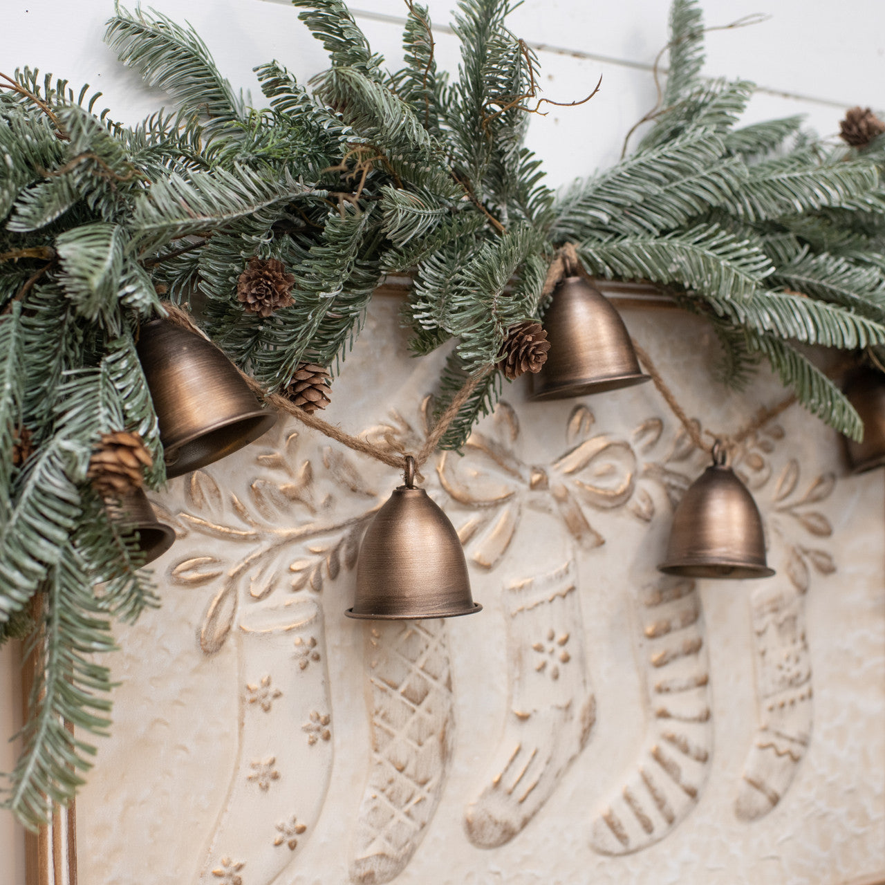 Brushed Metal Bells Garland
