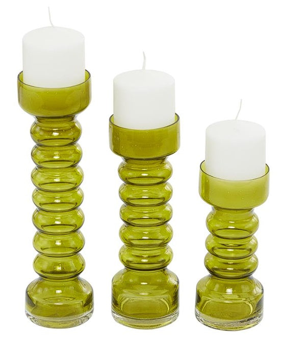 Glass Bubble Pillar Candle Holder - 3 Sizes