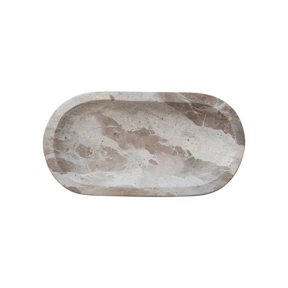 Neutral-Toned Marble Dish