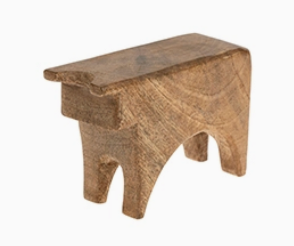 Hand-Carved Wooden Bull Sculpture