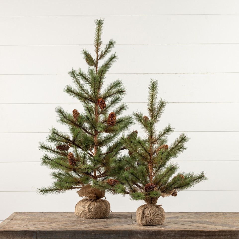 Burlap & Pinecones Pine Tree - 2 Sizes
