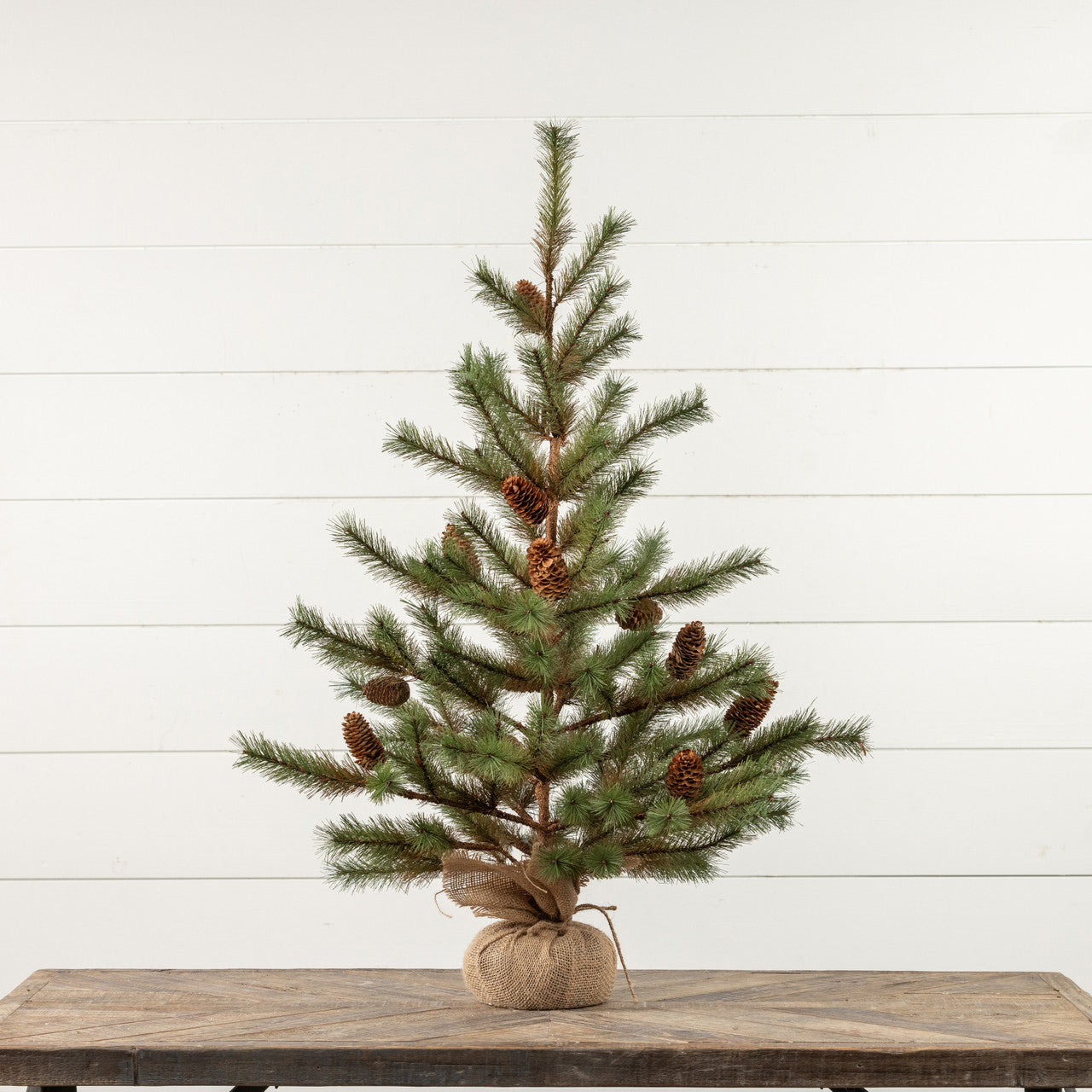 Burlap & Pinecones Pine Tree - 2 Sizes