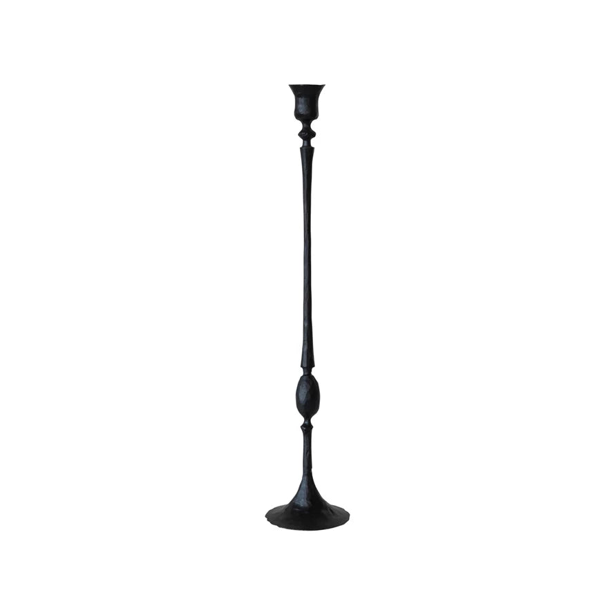 Hand-Forged Iron Candlestick Holder