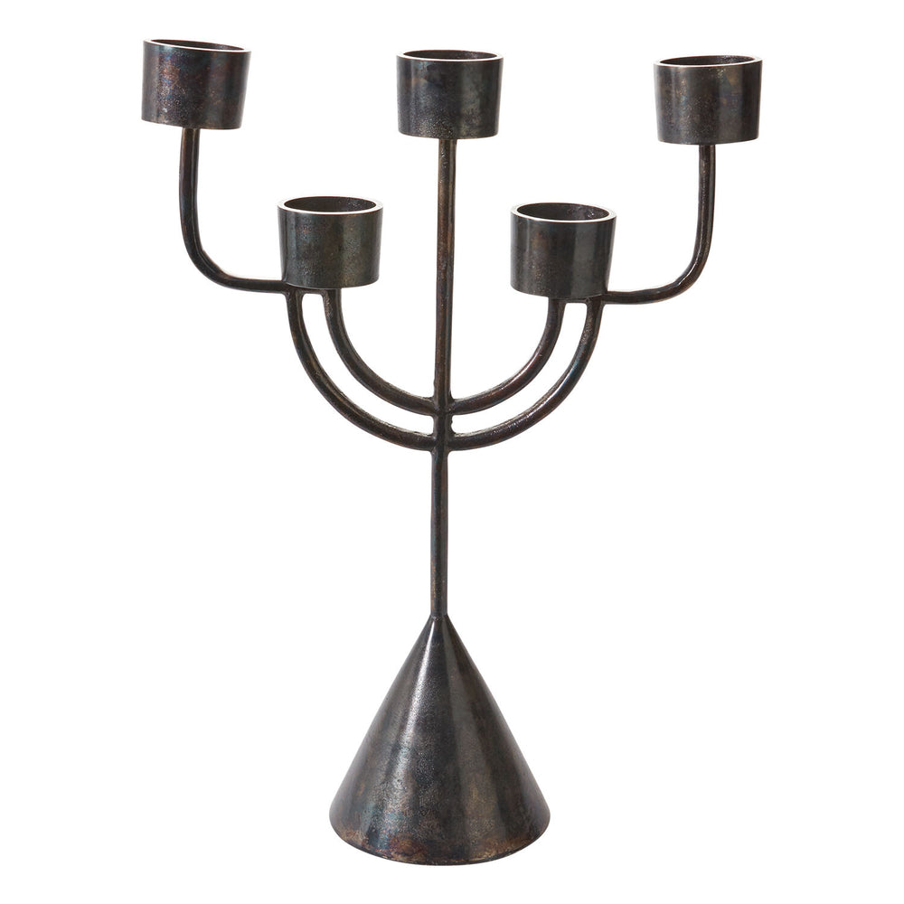 Rustic Pewter Candelabra