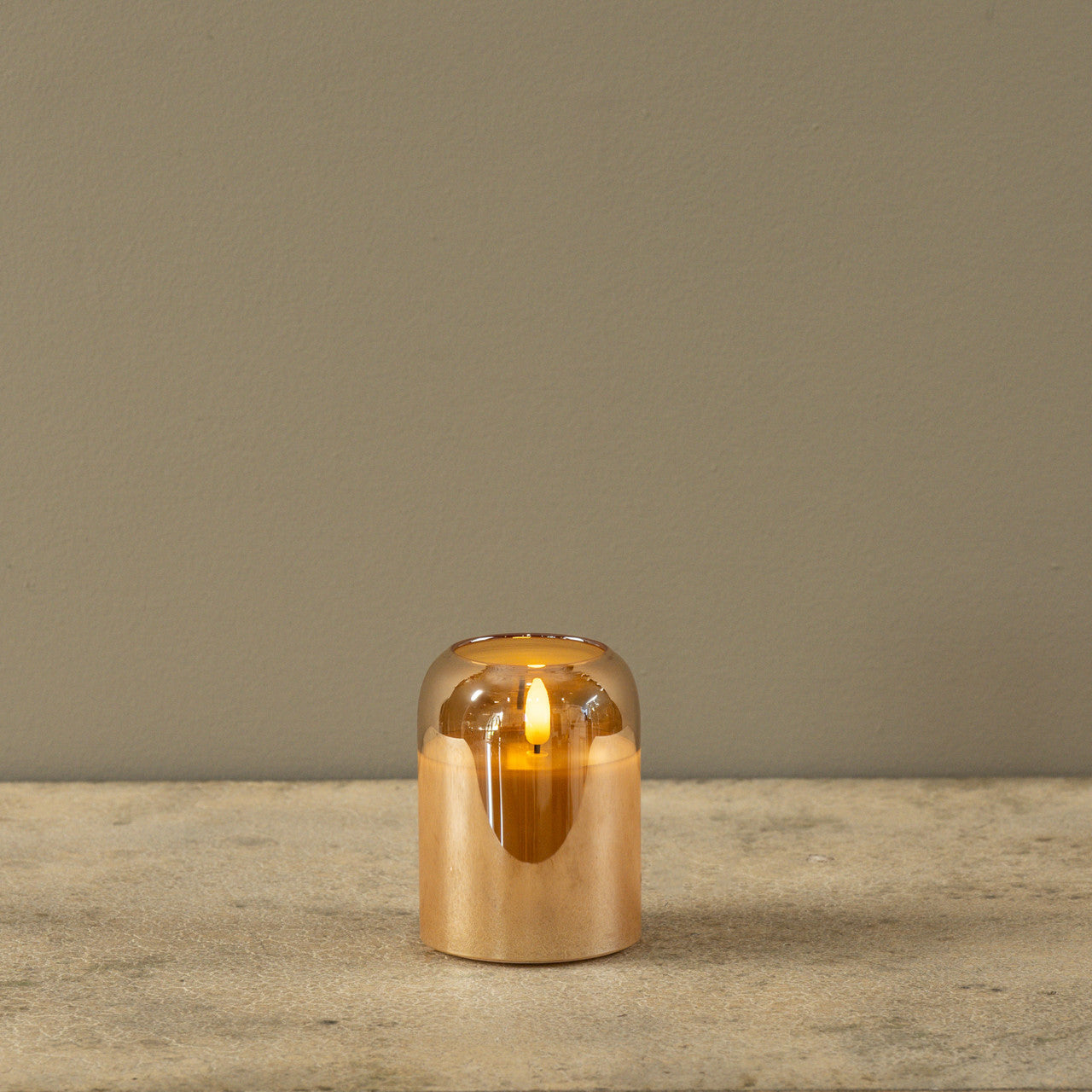 3D Flame Arched Glass Candle - 2 Colors/3 Sizes