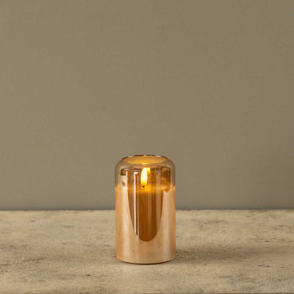 3D Flame Arched Glass Candle - 2 Colors/3 Sizes