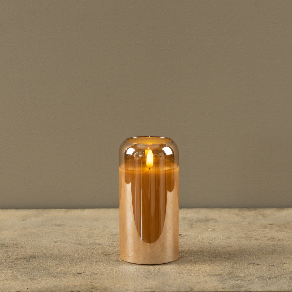 3D Flame Arched Glass Candle - 2 Colors/3 Sizes