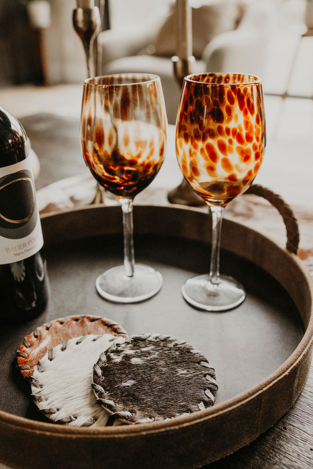 Natural Cowhide Coasters
