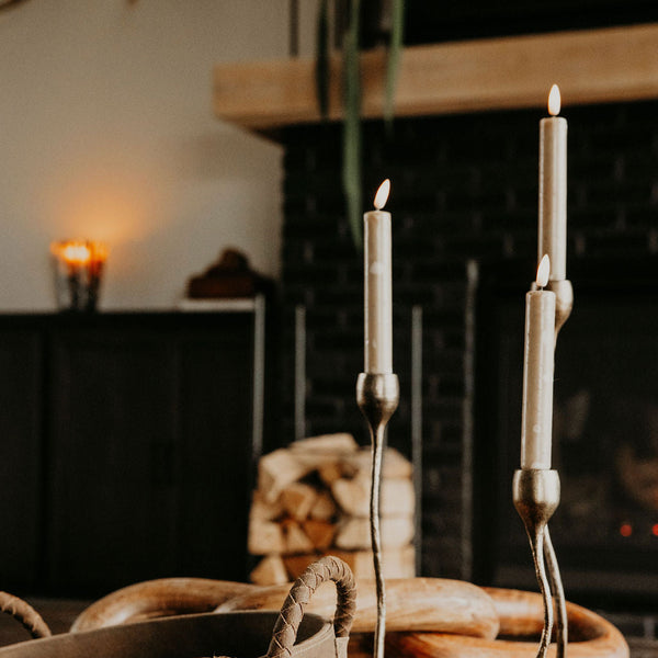 3D Flame Taper Candle - Set of 2