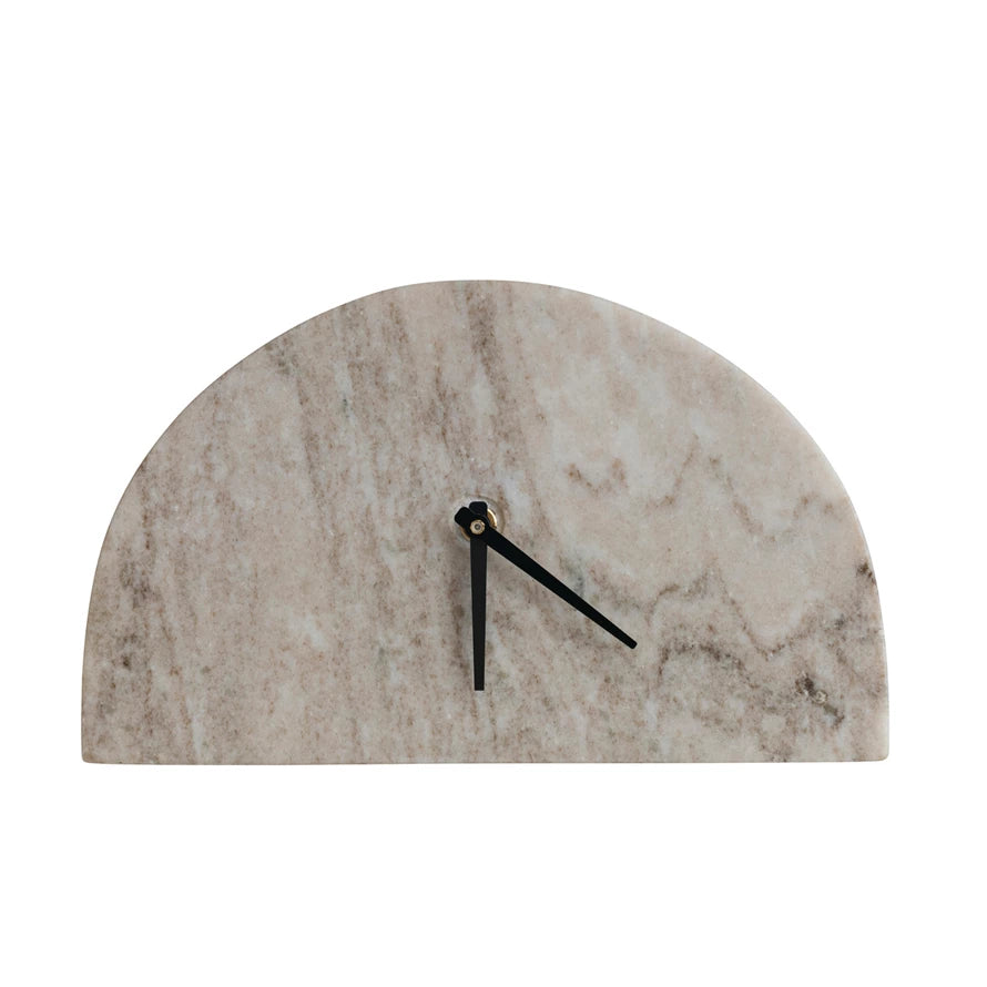 Marble Half Circle Mantel Clock