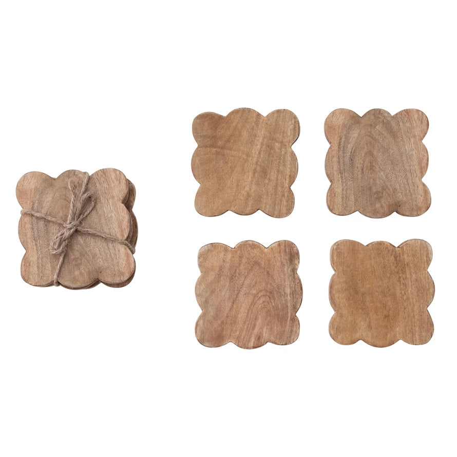 Scallop Edged Coasters - Set of 4