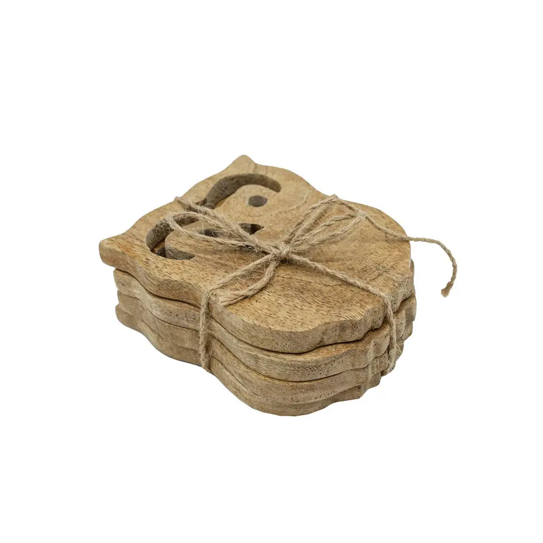 Wooden Owl Coasters - Set of 4