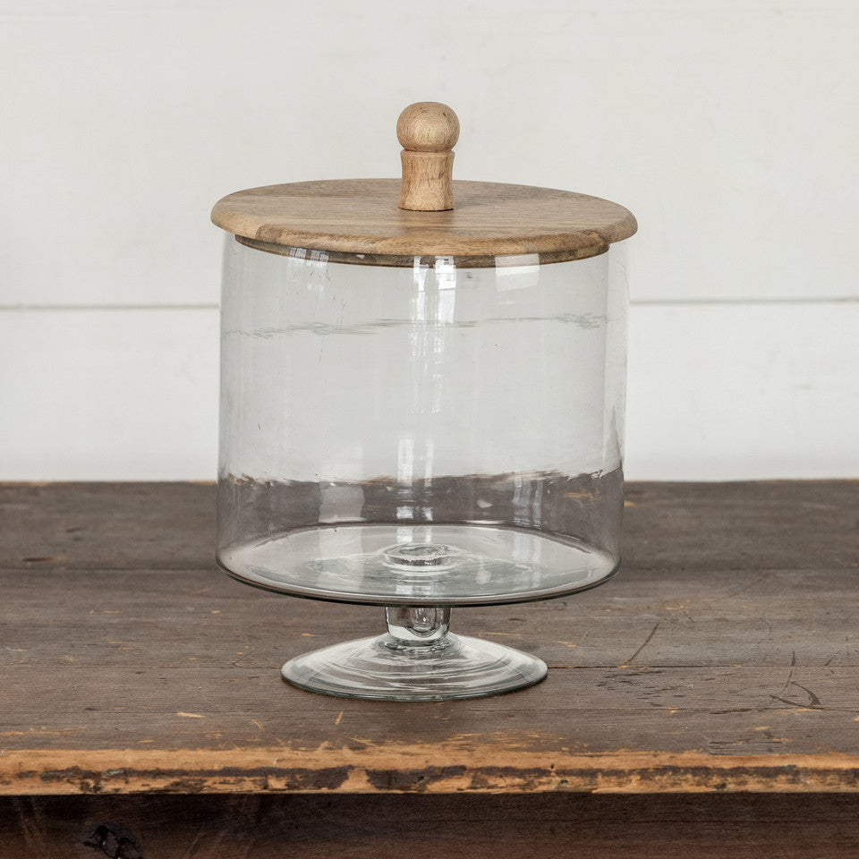 Cookie Jar with Wood Lid - 2 Sizes
