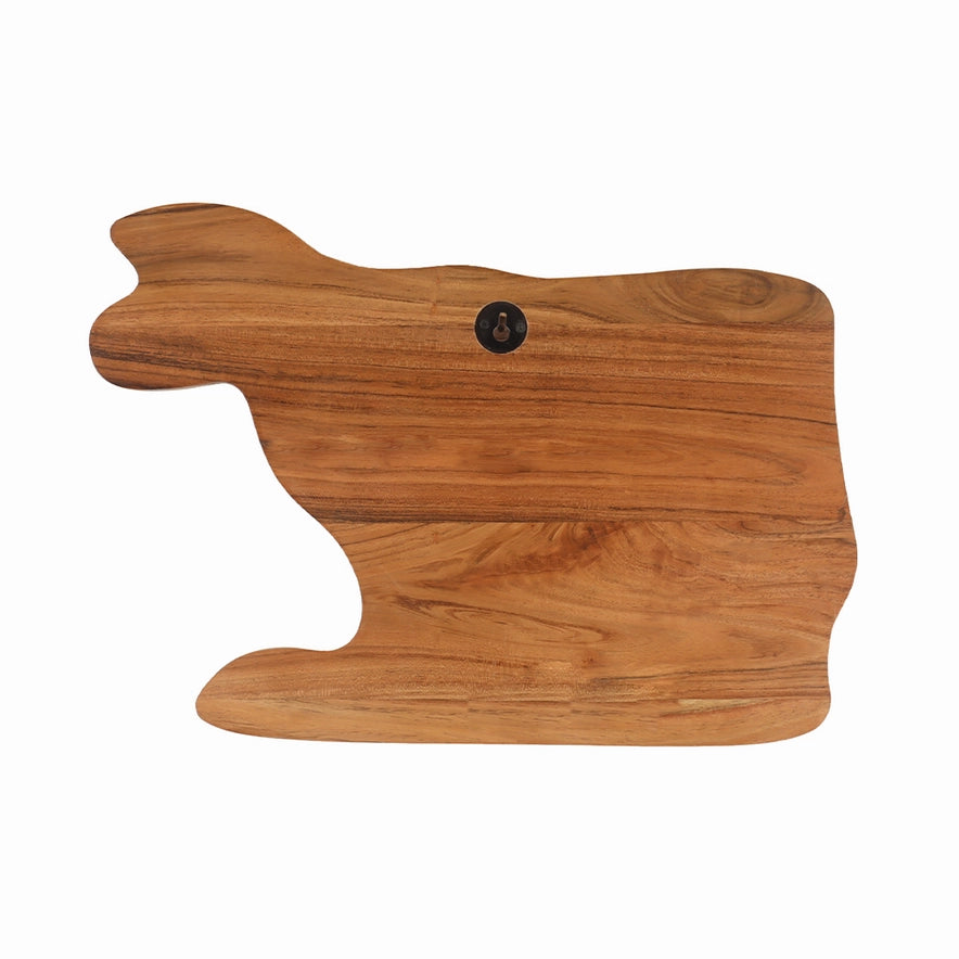 Handcrafted Cow Shaped Serving Board + Knife