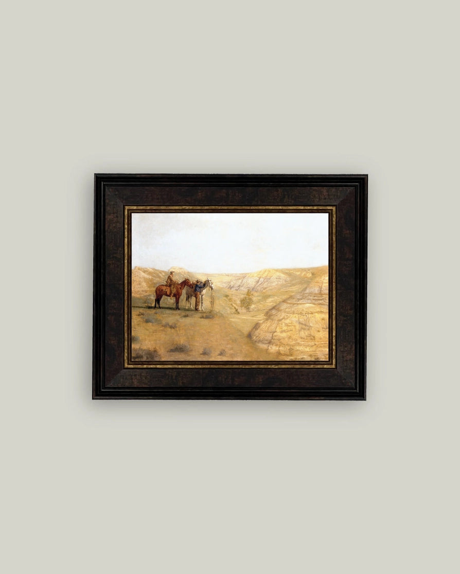 Cowboys in the Badlands Framed Artwork - 2 Sizes