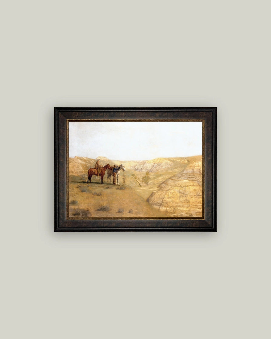 Cowboys in the Badlands Framed Artwork - 2 Sizes