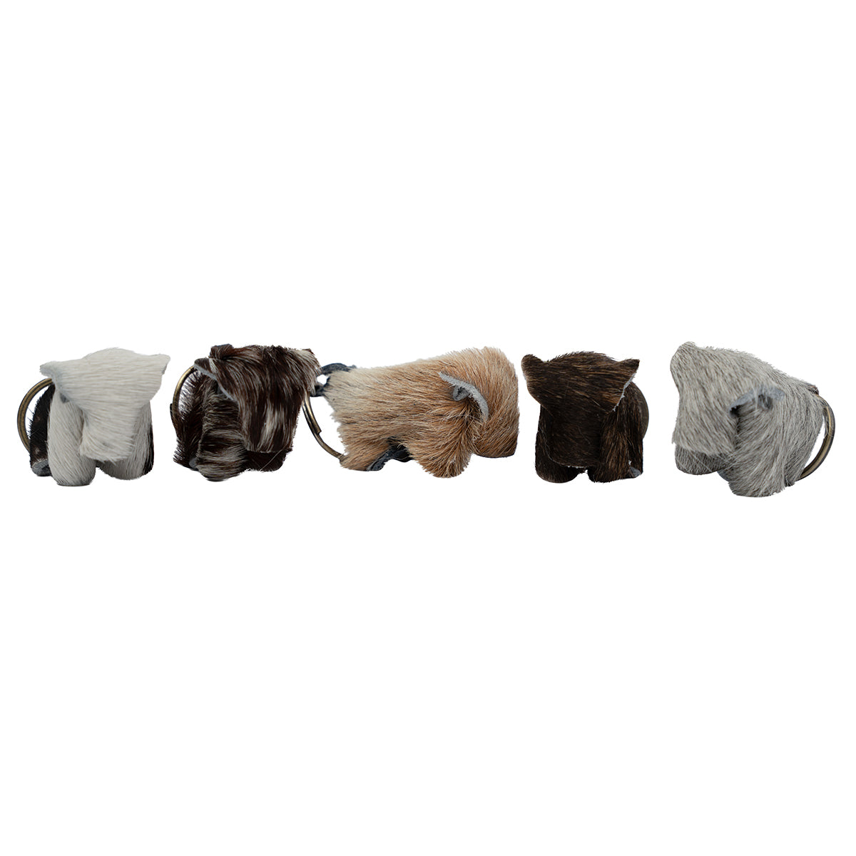 Cow-Shaped Genuine Cowhide Keychain
