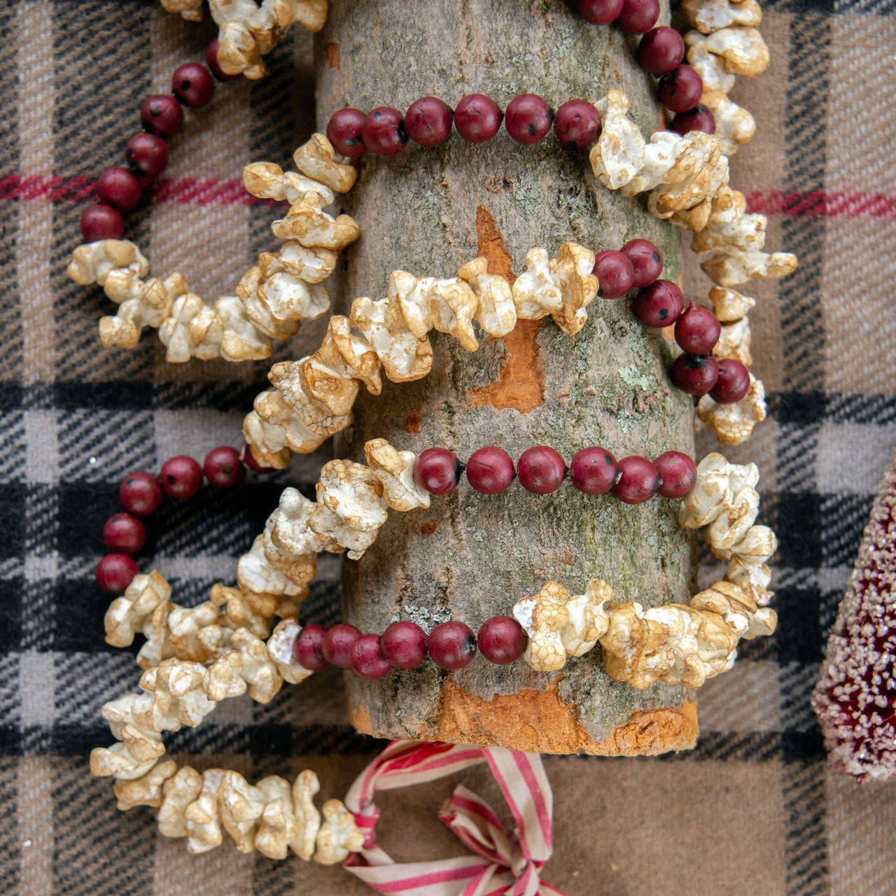 Holiday Popcorn & Cranberries Garland - 3 Styles