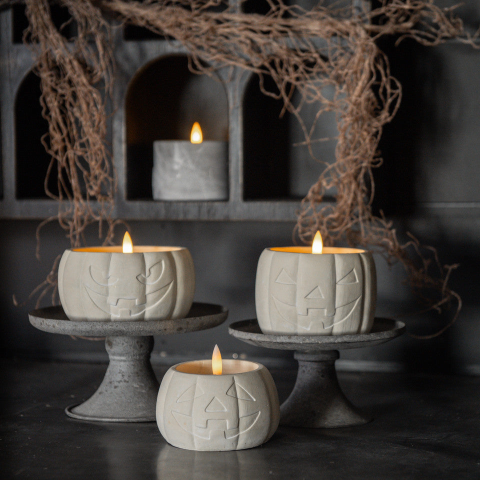 Cream Jack-O-Lantern 3D Flame Candle - 3 Sizes