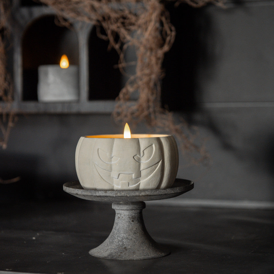 Cream Jack-O-Lantern 3D Flame Candle - 3 Sizes