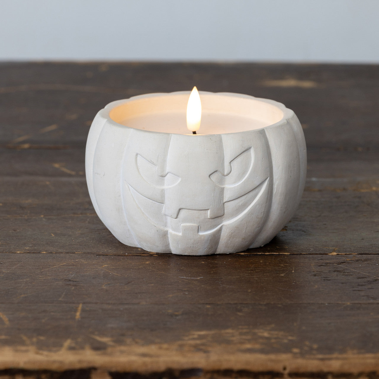 Cream Jack-O-Lantern 3D Flame Candle - 3 Sizes