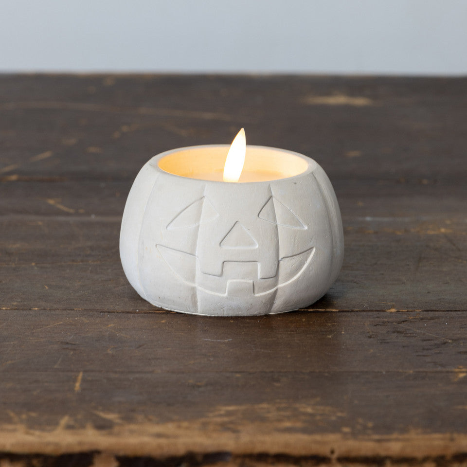 Cream Jack-O-Lantern 3D Flame Candle - 3 Sizes