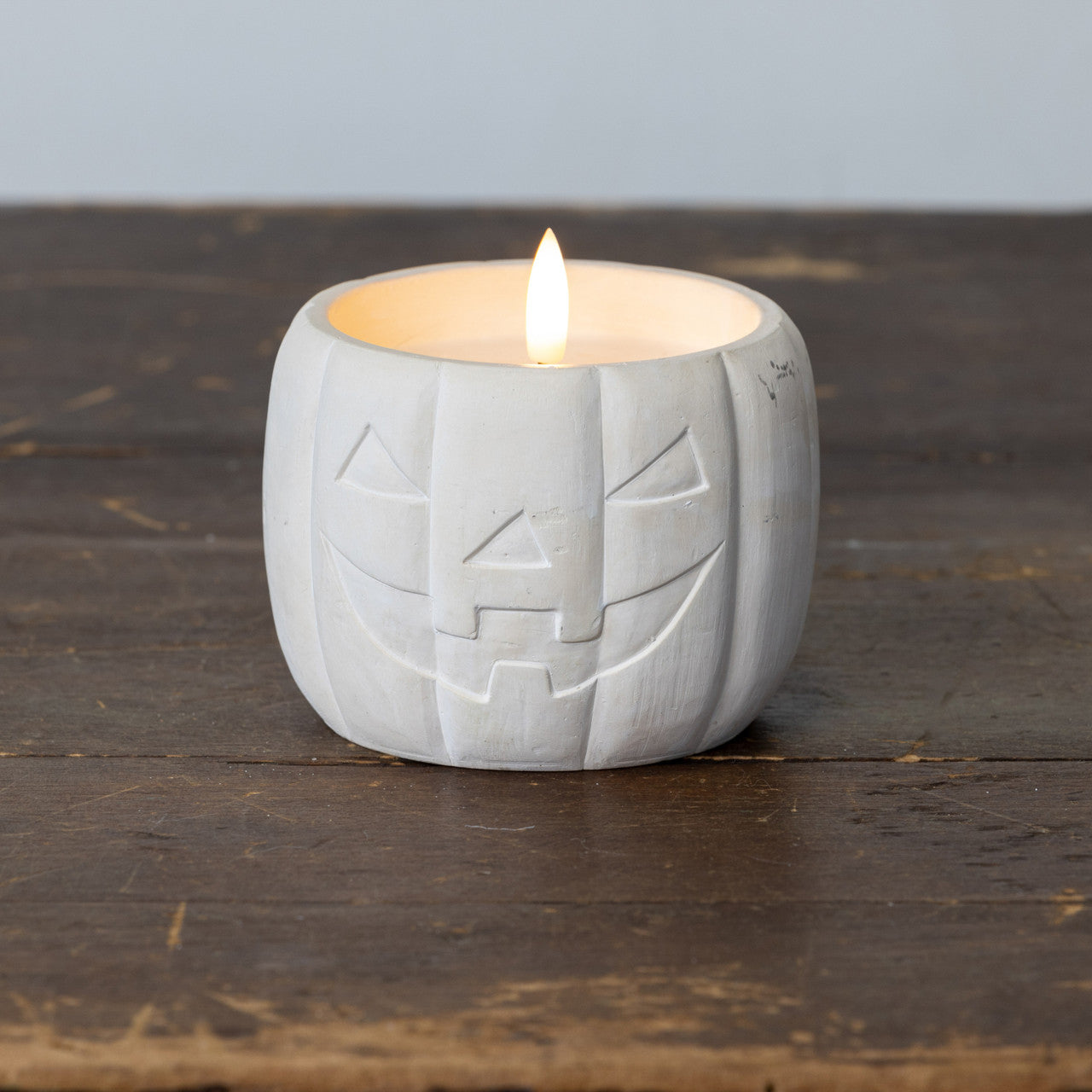 Cream Jack-O-Lantern 3D Flame Candle - 3 Sizes
