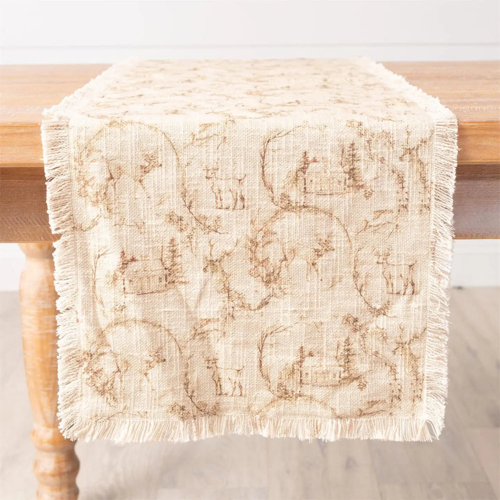 Deer Toile Table Runner