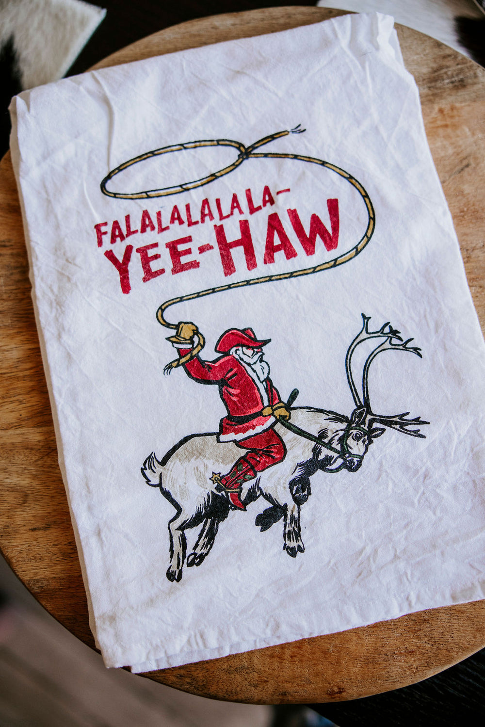 Falalalalala-Yee-Haw Cotton Kitchen Towel