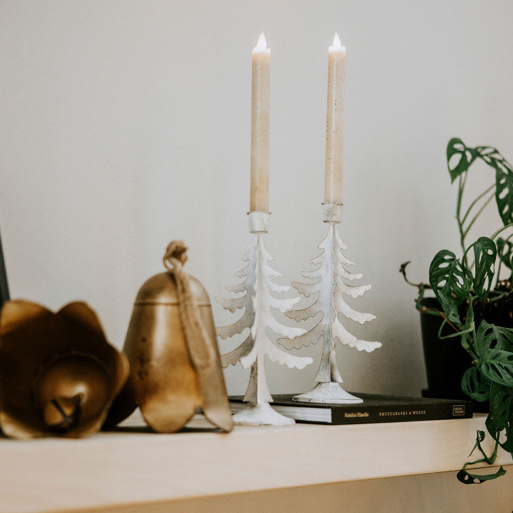Rustic Metal Tree Candlestick Holder - 2 Sizes