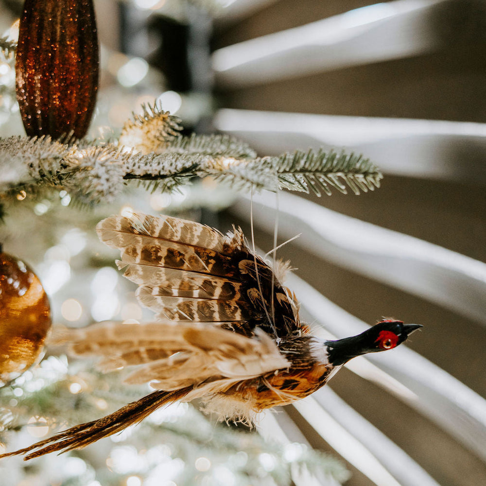 Pheasant in Flight Ornament