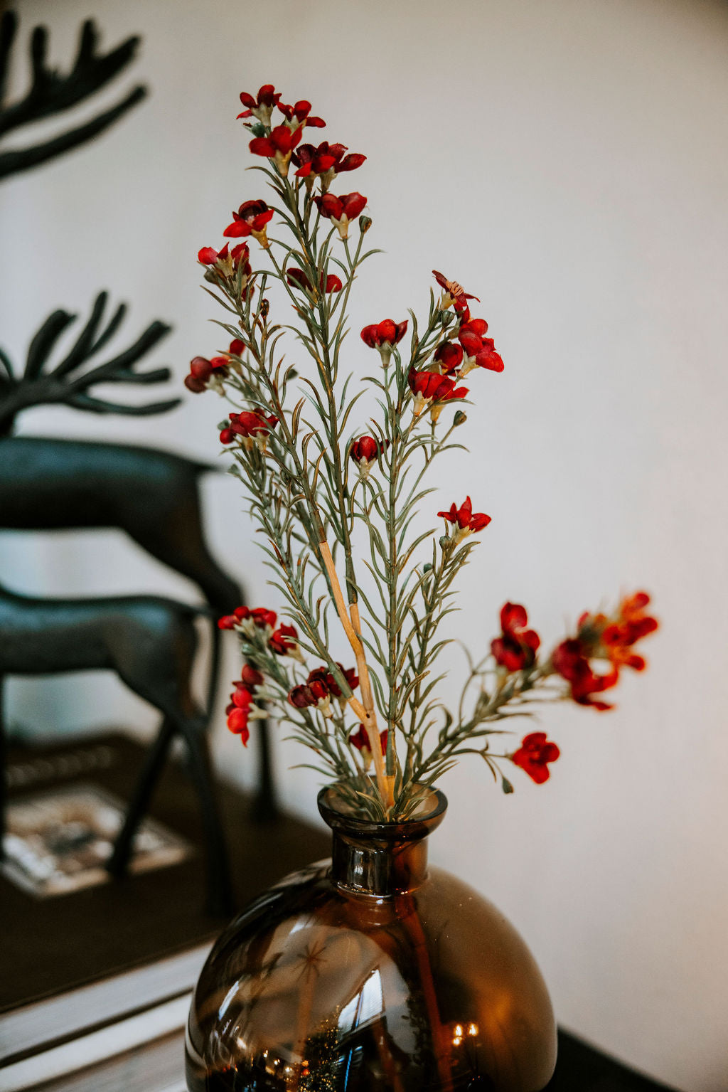 Scarlet Red Waxflower Spray