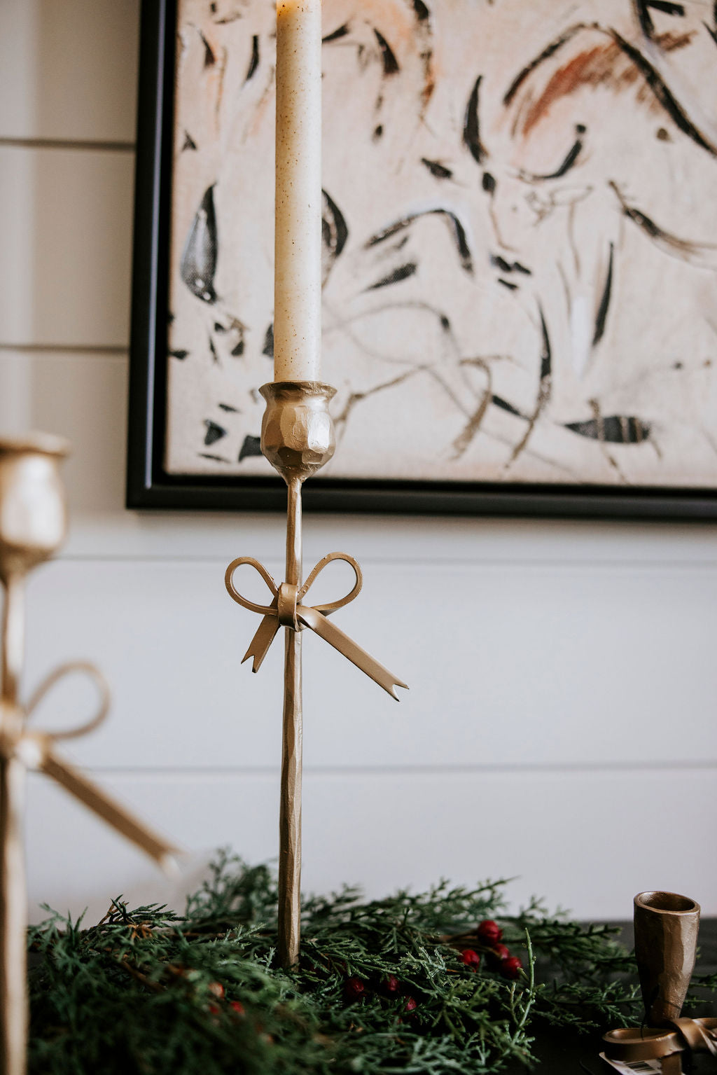Hand-Forged Bow Stemmed Candlestick Holder - 3 Sizes