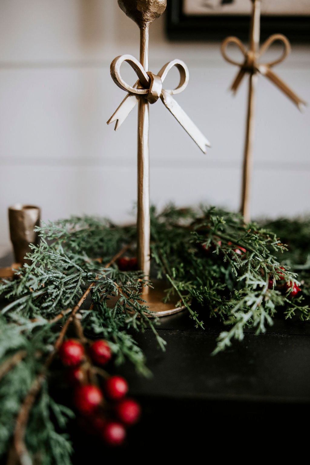 Hand-Forged Bow Stemmed Candlestick Holder - 3 Sizes