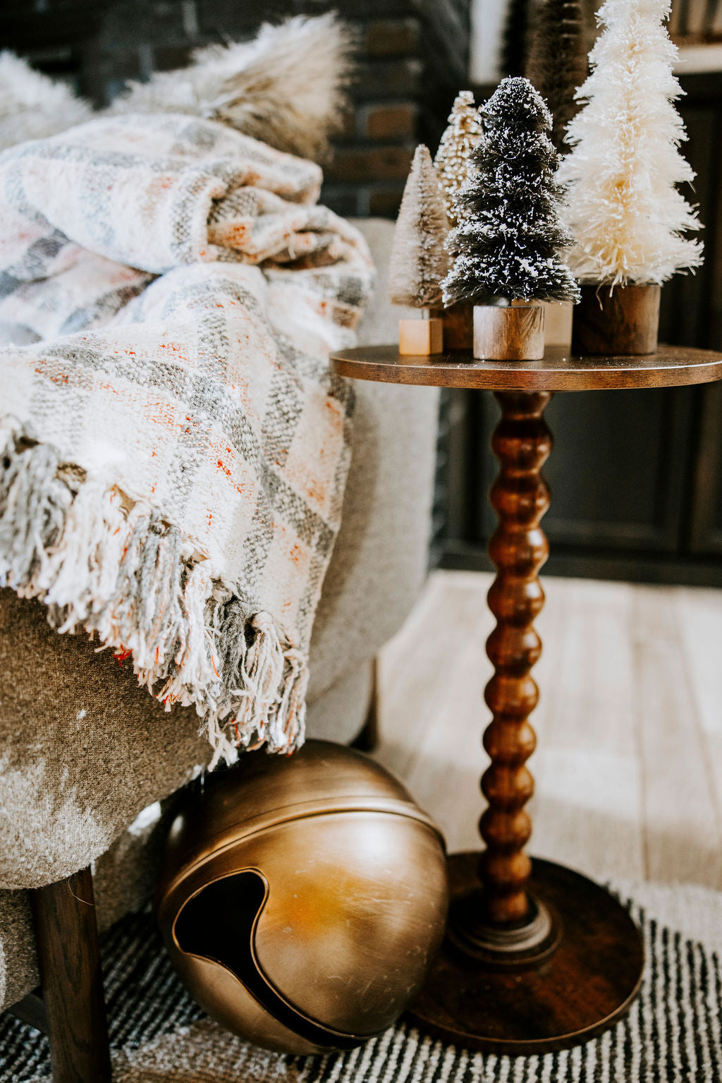 Handwoven Cotton & Wool Plaid Throw Blanket