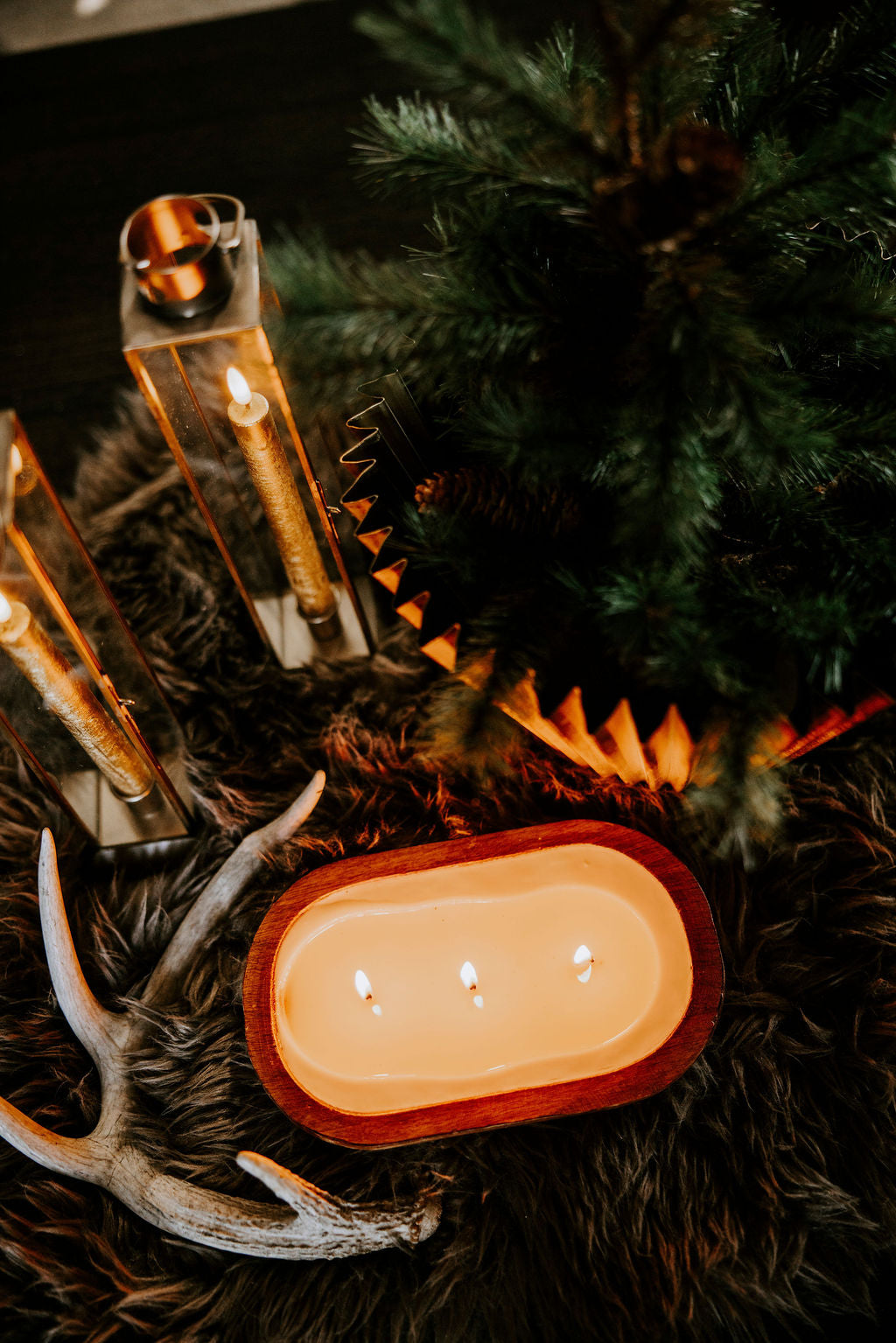 Iron Lantern Candlestick Holder