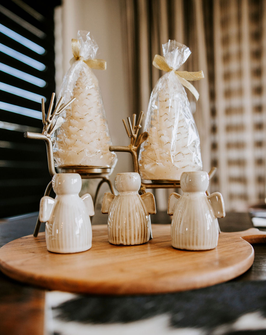 Ribbed Angel Candlestick Holder