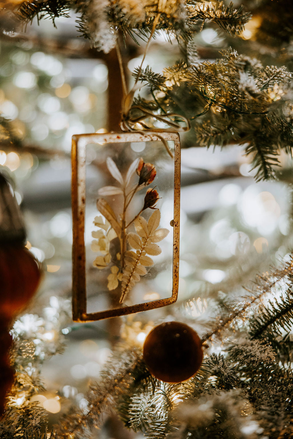 Pressed Holiday Floral Ornament - 3 Styles