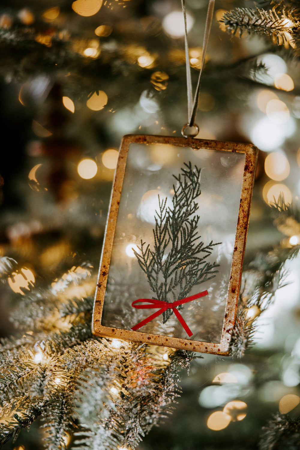 Pressed Holiday Floral Ornament - 3 Styles