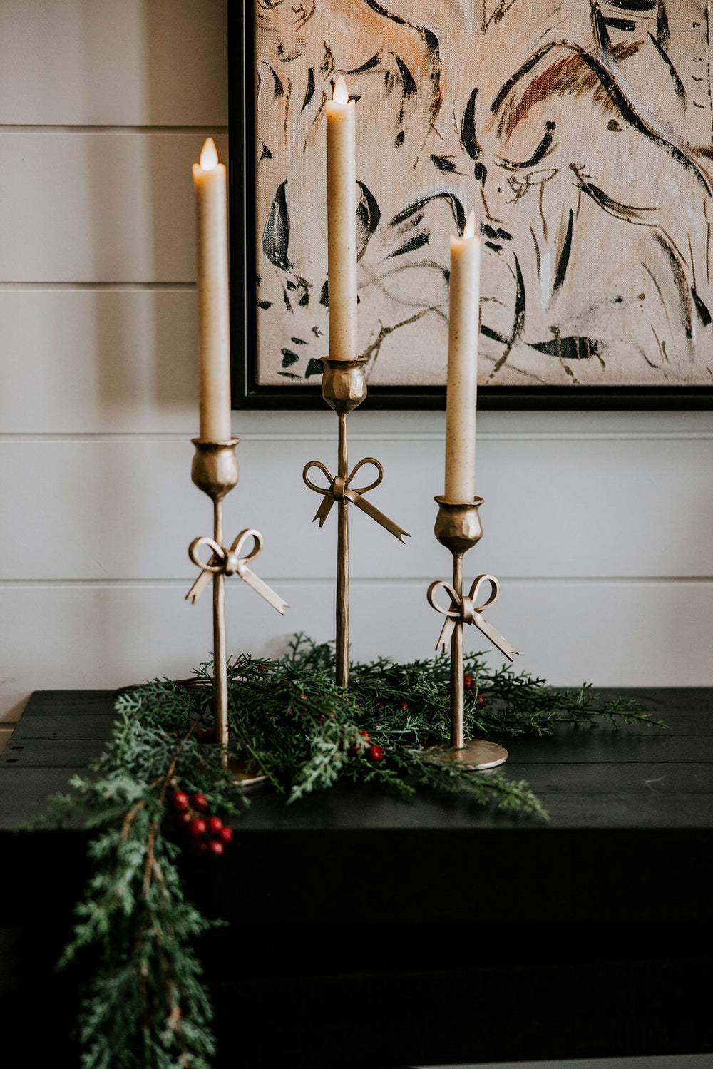 Hand-Forged Bow Stemmed Candlestick Holder - 3 Sizes