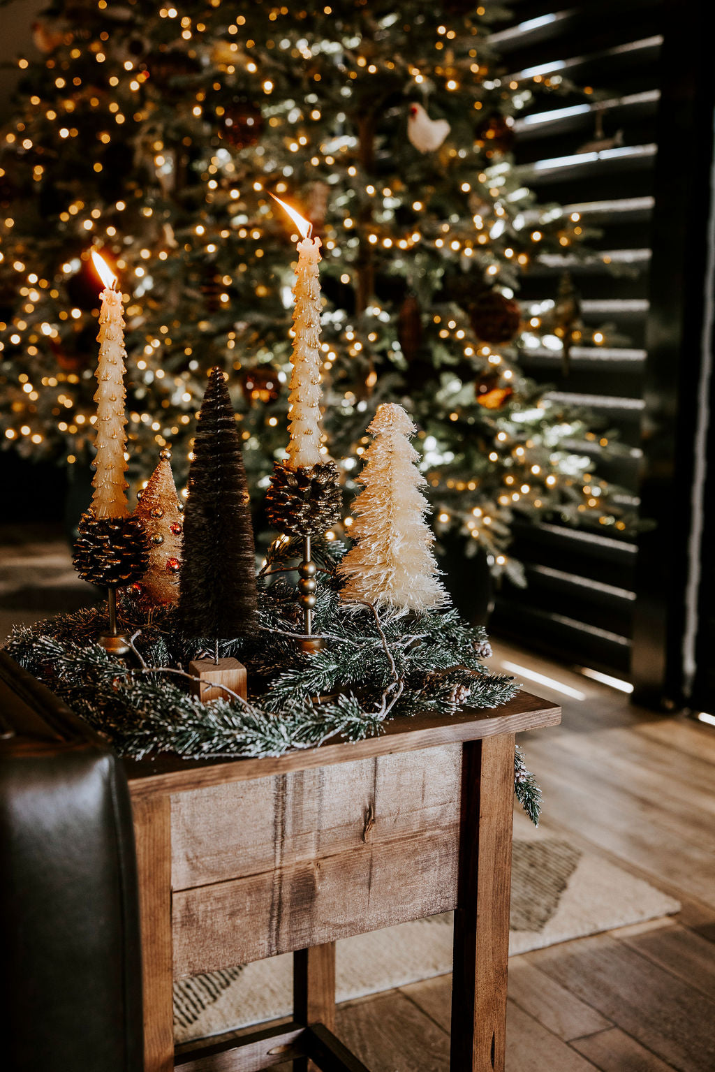 Gold Dusted Tree Candlesticks - 2 Colors & Sizes